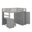 Lit mezzanine double avec tiroirs, bureau et garde-robe-553076147