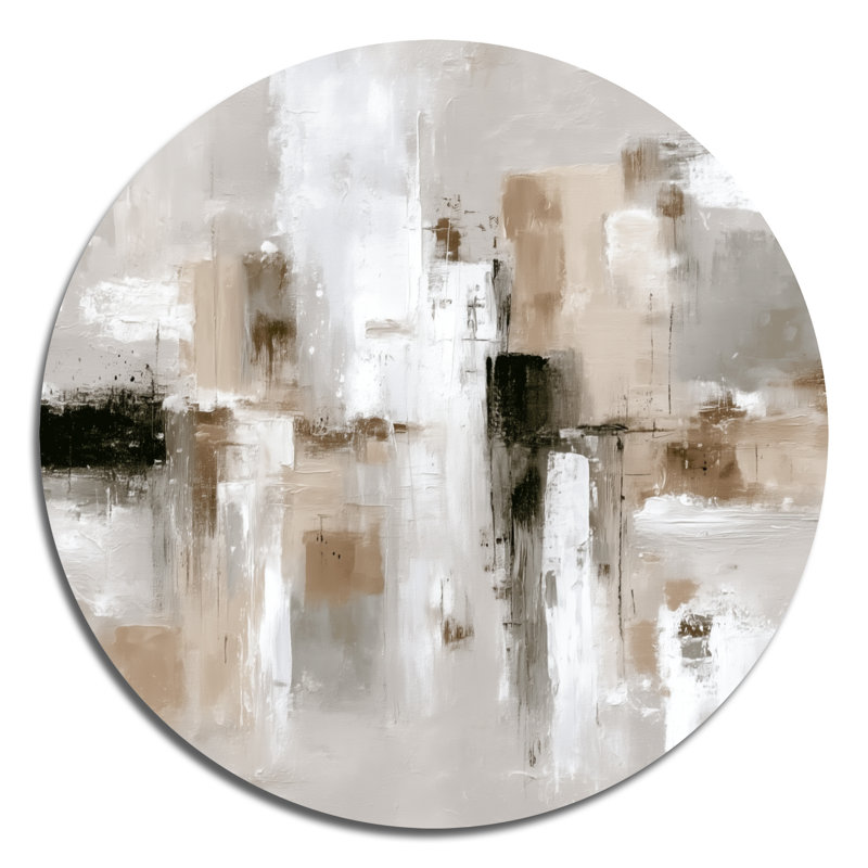 Peinture abstraite brune et noire coup de pinceau, L 16 po x H 16 po