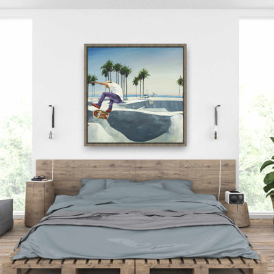 «Skate Park California», reproduction d'art sur toile encadrée pour la maison