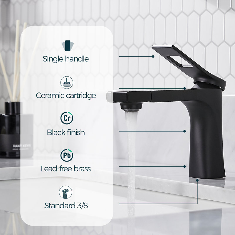 Single-Hole Single-handle Bathroom Faucet, Black