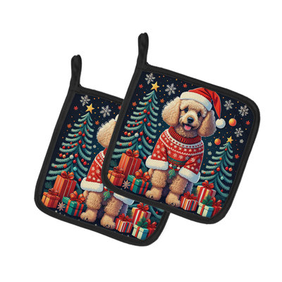 Paire de porte-pots de Noël avec abricot et abricot