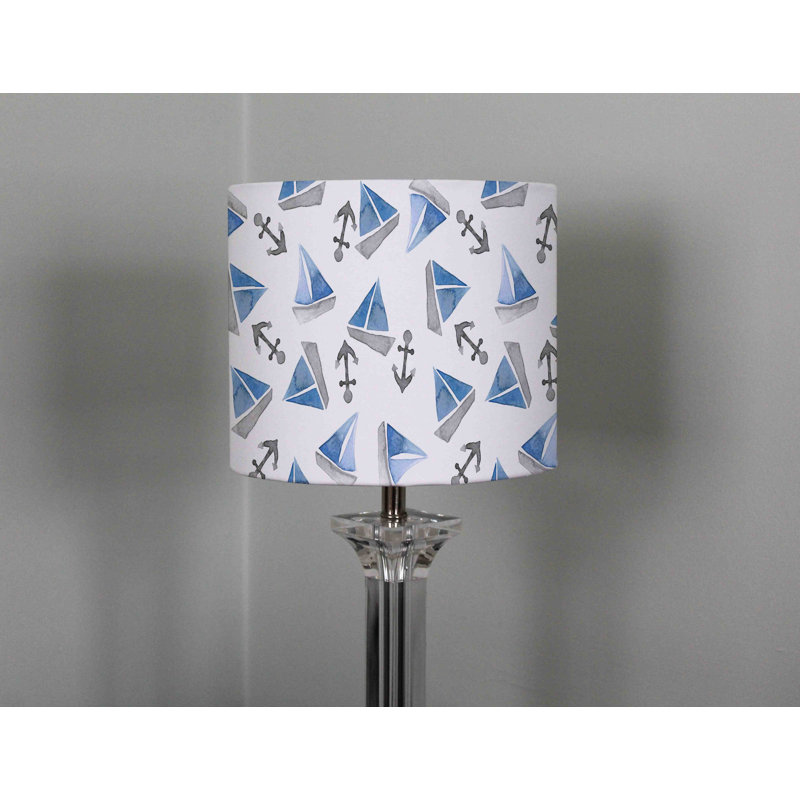 Cotton Drum Pendant Shade ( Uno ), 22cm H x 25cm W x 25cm D