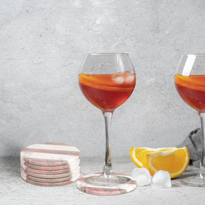Marble Round 6 Piece Coaster Set