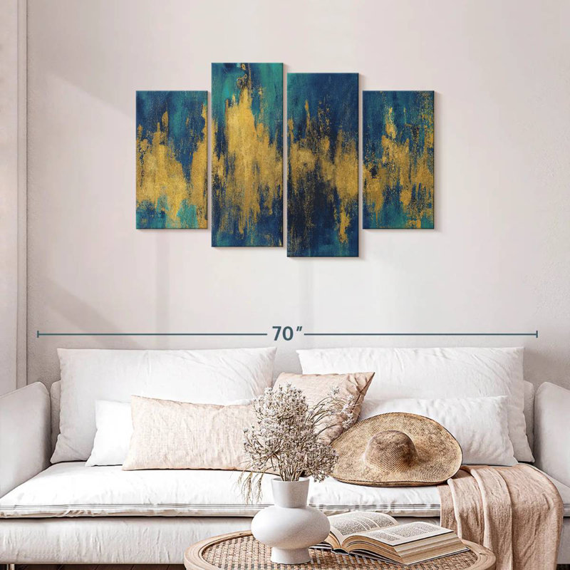 Bleu foncé et abstrait or