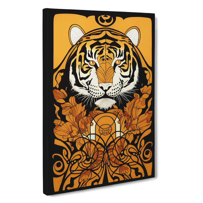 XC1022-4675X Tiger Art Nouveau No.3 - Wrapped Canvas Print, 60cm H x 40cm W x 3cm D