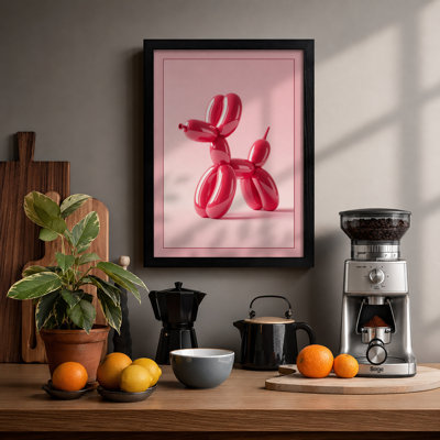 Balloon Pup Pop Art - Framed Print