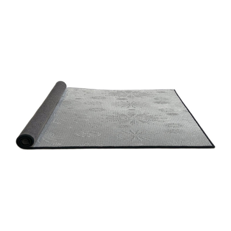 Tapis zone grise à motifs, Rond 4 pi
