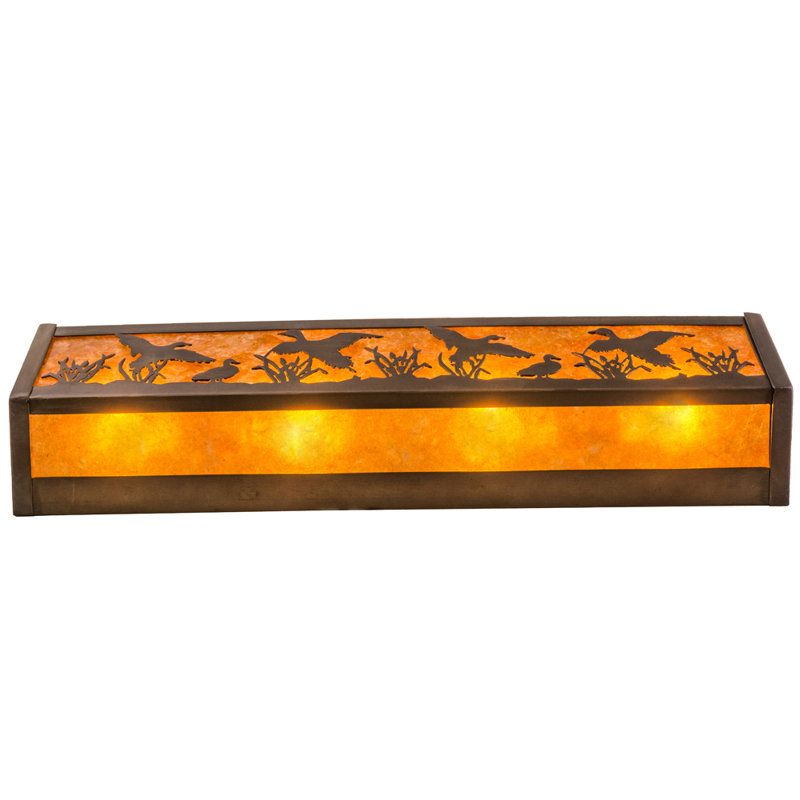 Rustic Lodge 4 - Light Bath Bar, Antique Copper, Amber