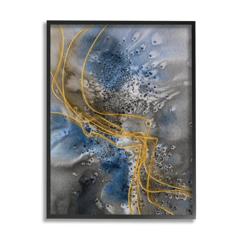 Conception côtière d'inspiration côtière bleu gris, Giclée encadrée noir minuit, H 14 po x l 11 po