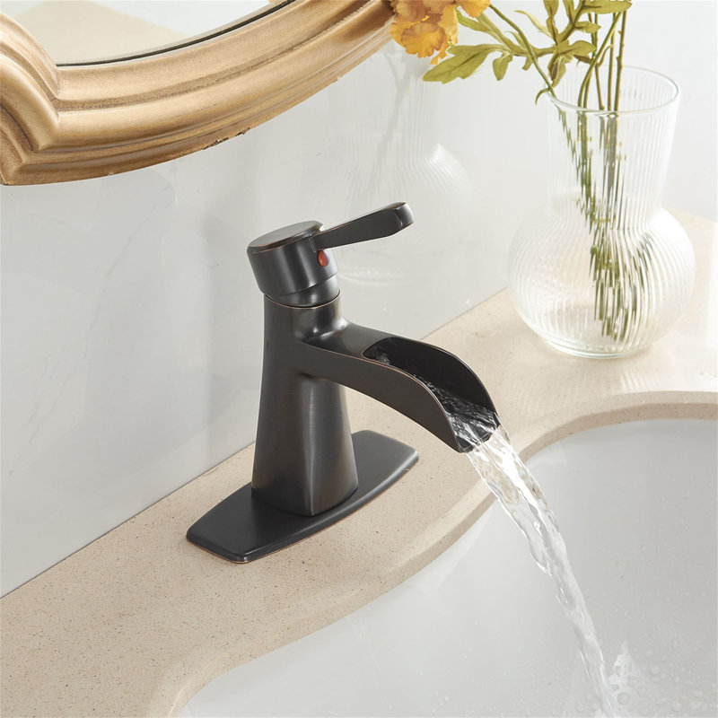 Single-Hole Single-handle Bathroom Faucet with Drain Assembly, Oil Rubbed Bronze
