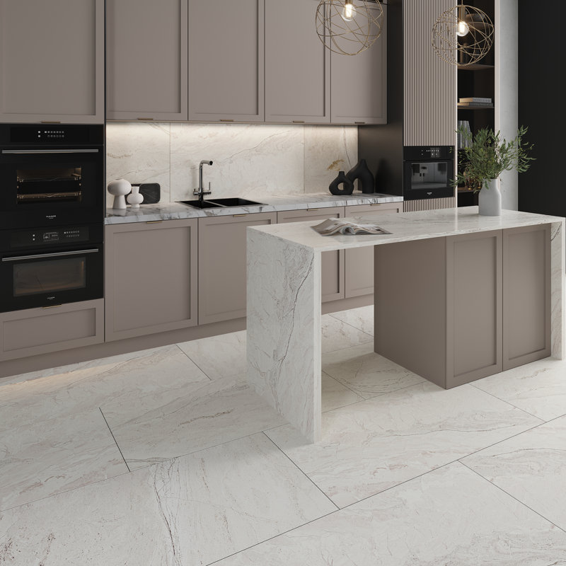 Carreau de porcelaine singulier l 23,62 po x L 47,25 po Splendor, Beige