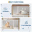Double Cat Litter Box Cabinet, Hidden Enclosure with Sisal Posts & Mat, White-130625768-130625770