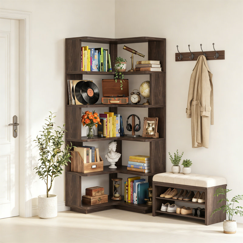 162cm H x 60cm W Standard Bookcase, Brown