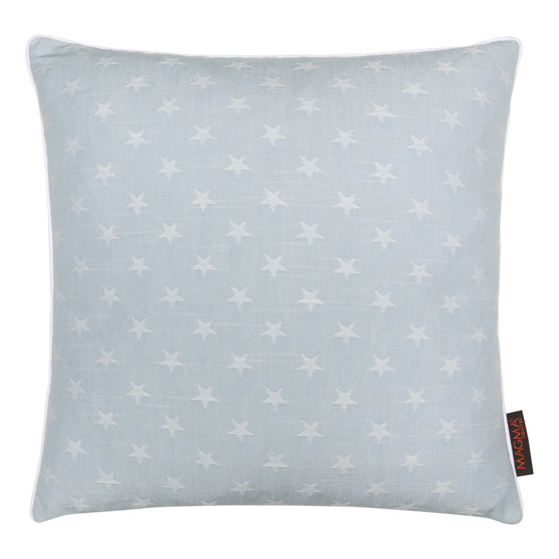 Maine Cotton Reversible Throw Pillow, Sky Blue