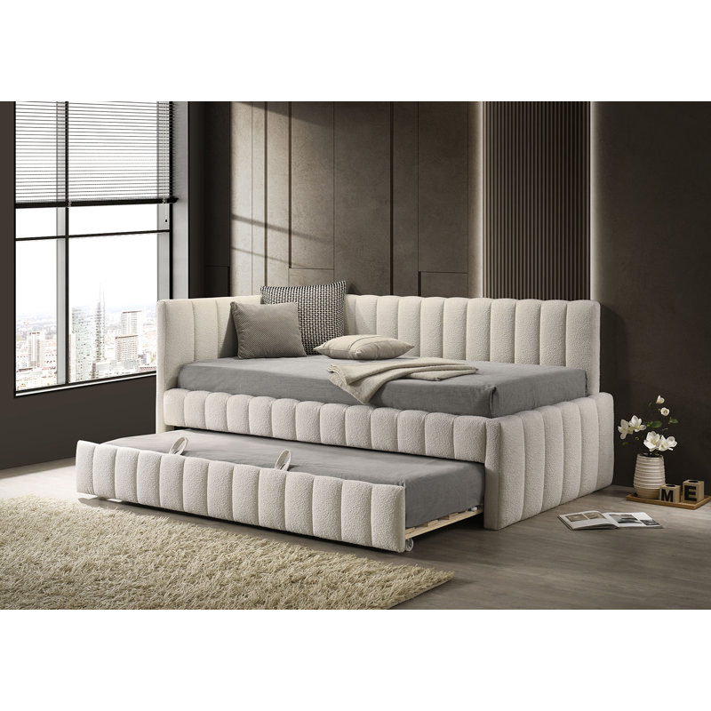 Lit de jour simple avec couchette Darragh, Blanc