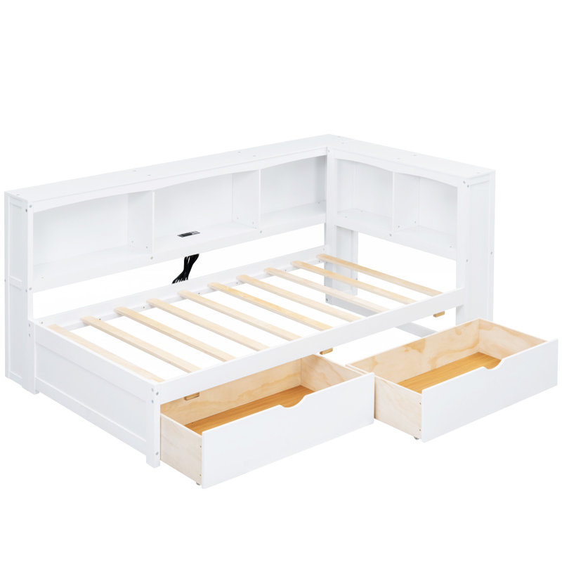 Daybed With Two Storage Drawers, White