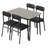 Dining Table Set for 4, Small Square Kitchen Table and 4 Upholstered Chairs-93908637