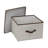 LargeStorageBoxwithLidSoftPoly-CottonCanvaswithReinforcedFrameGenerousStorageCapacityFully-RemovableLidFrontHandleVersatileFoldableandStackablewithCoffeeTrim-1589940374-1589940375