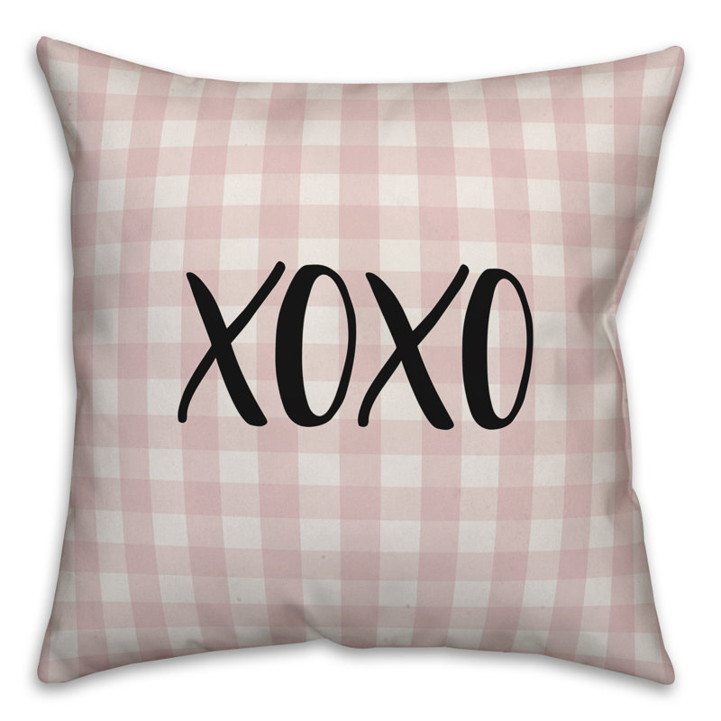  Coussin Xoxo, Rose / Noir, Coussin décoratif