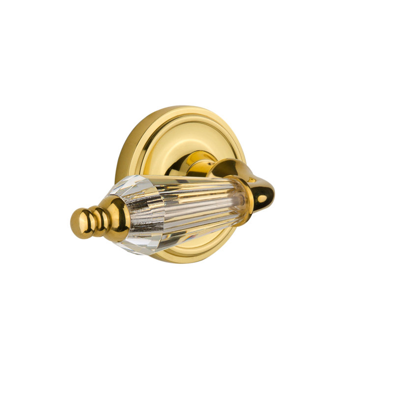 Passage de rosette classique (couloir et garde-robe) avec levier de salon, Laiton non laqué, 2 3/8 po