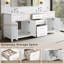 Ensemble de meuble-lavabo double 72 po avec plateau en marbre Tremolo-960628935