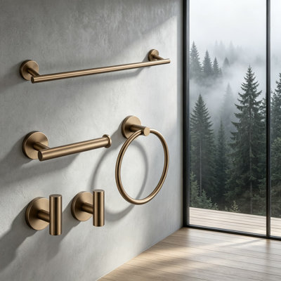 Ensemble de quincaillerie de salle de bain 5 pièces en acier inoxydable avec porte-serviette et porte-peignoir