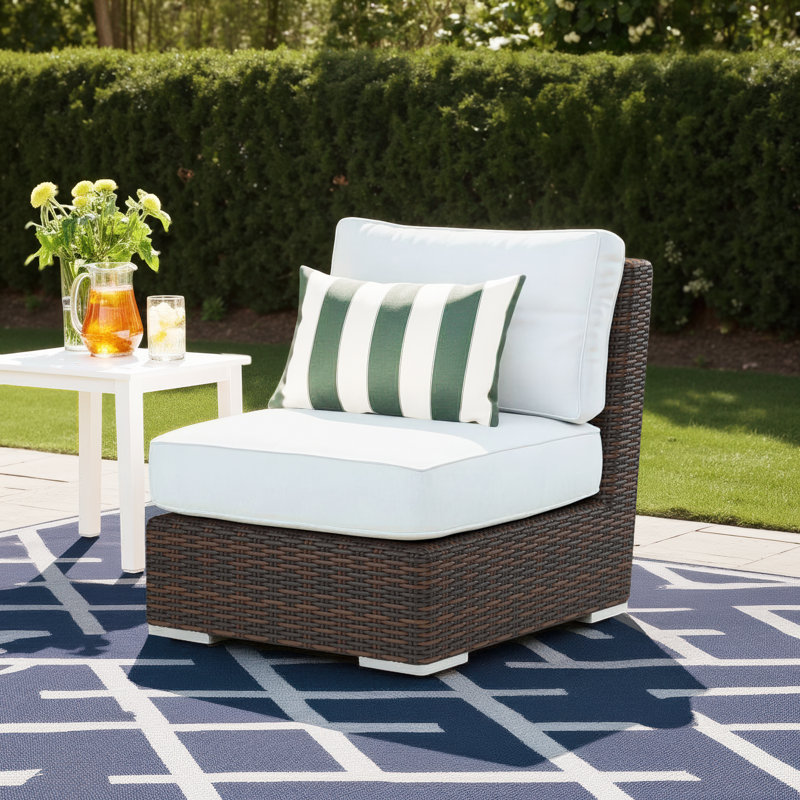 Parris Armless Patio Chair with Sunbrella® Cushions, Canvas Skyline Sunbrella®