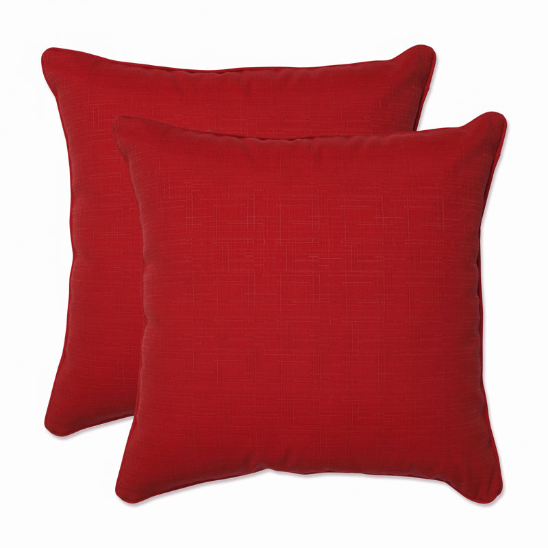 Tory Denim Outdoor Throw Pillow, Red