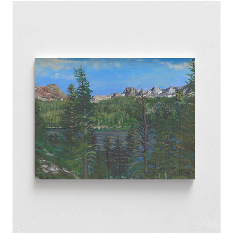 «Crystal Crag Mammoth Mountain» par William Thompson, décor de chalet de lac, affiche de salon de montagne rustique, décor de hall d'entrée de bureau de paysage