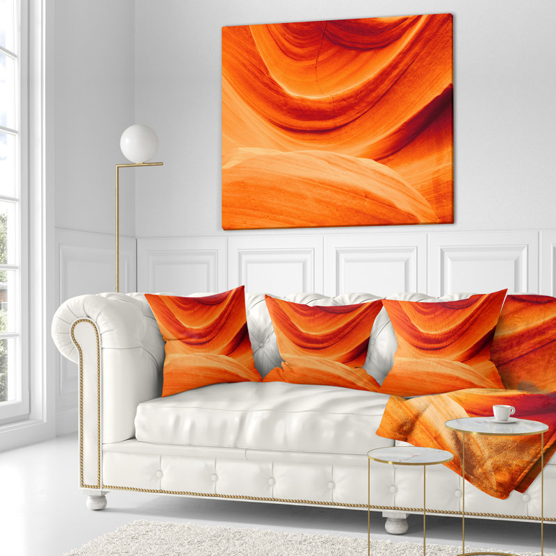 Antelope Canyon Orange Wall - Landscape Printed Pillow, 16" x 16", Throw pillow