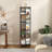 5 Tiers Rotating Bookshelf, Corner Bookcase, 360 Display Wood Spinning Bookshelves, Floor Standing Bookcase Narrow Shelf, Rustic Brown