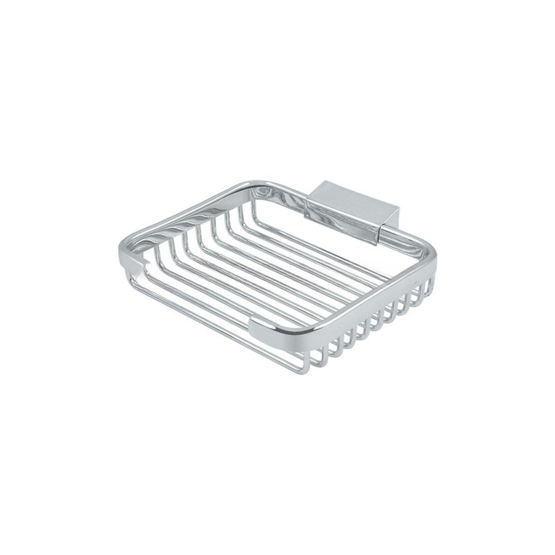 8738D403A7AD4D04B81FDA0454C0762D Wire Basket, 6" Rectangular Soap Holder in Polished Chrome, Polished Chrome