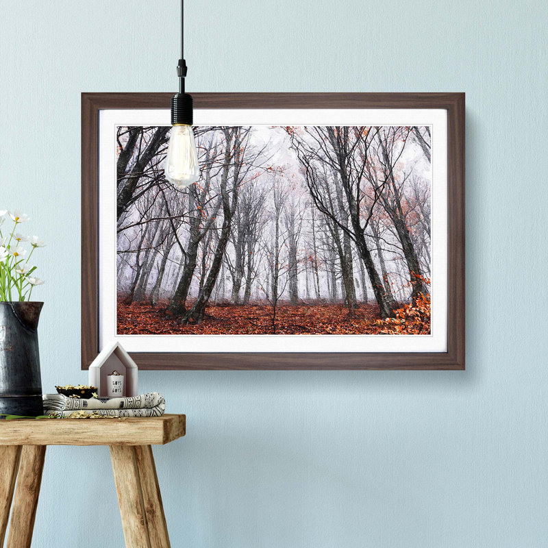 Never Ending Forest in Italy - Framed Print, 36cm H x 48cm W x 2cm D, Walnut Framed