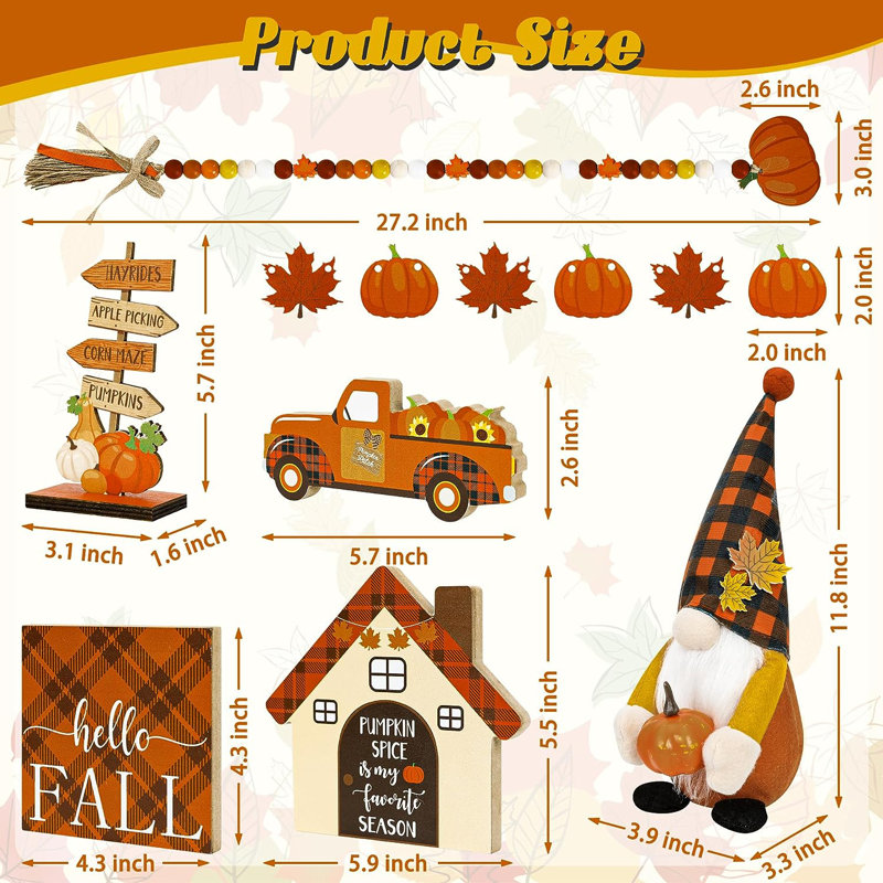 Ensemble de 12 plateaux d'automne