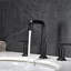 Robinet de salle de bain noir mat avec ouverture en douceur et tuyau de robinet de lavabo en laiton, cartouche en céramique 3 supports