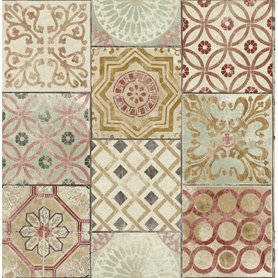 Menton Tiles 33' L x 20.5" W Wallpaper Roll