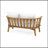 Outdoor Wooden Loveseat With Cushions - White/Teak - 55.50" W X 27.00" D X 25.50" H