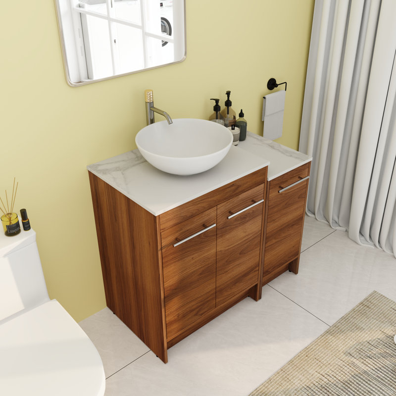 Meuble-lavabo simple 35,46 po avec comptoir en céramique