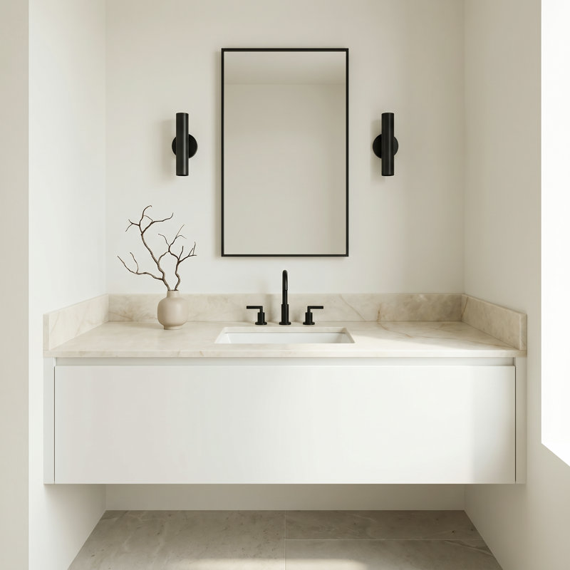 Plateau de meuble-lavabo à simple cuve intégrée 49 po x 22 po LustreLine Orelia, Orelia