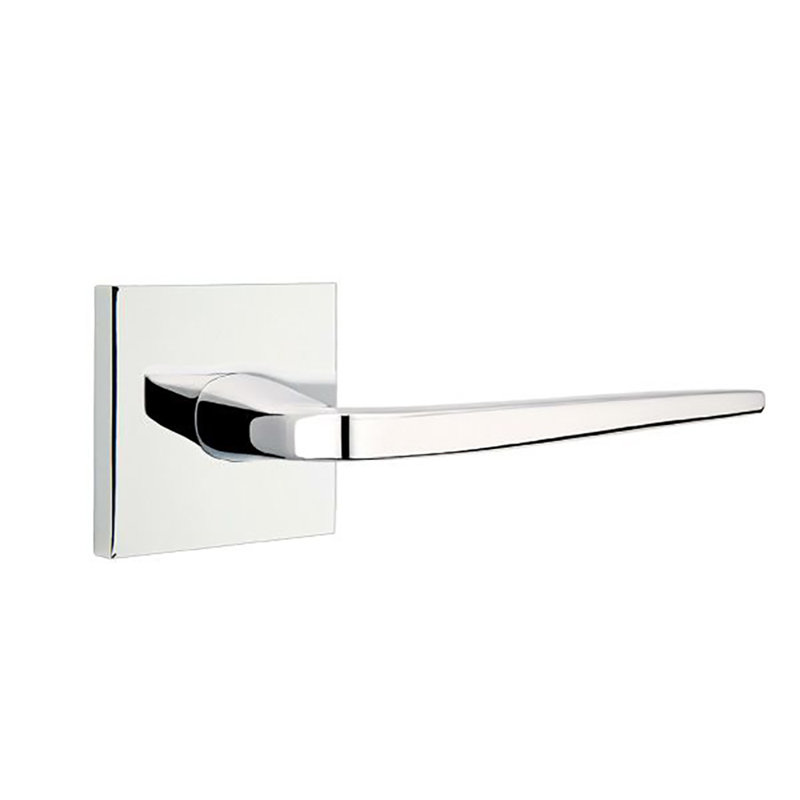 Levier de porte avec rosette Athena, Chrome brillant, Droite