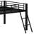 A Mid-Height Gaming Loft Bed Featuring A Built-In Desk And LED Lighting-130656986