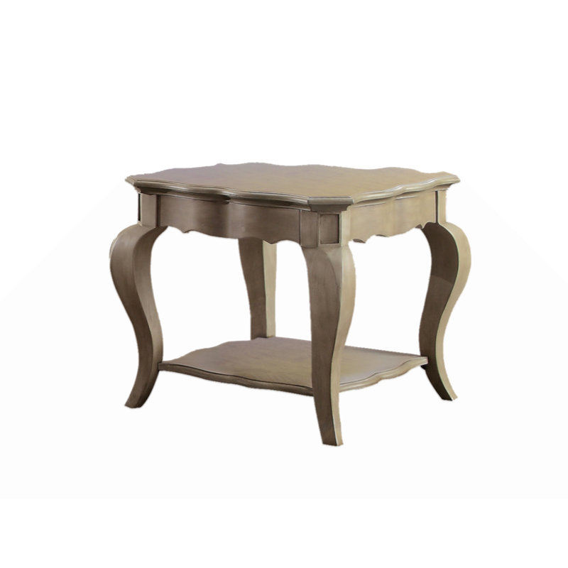 Table de bout en taupe avec tablette inférieure