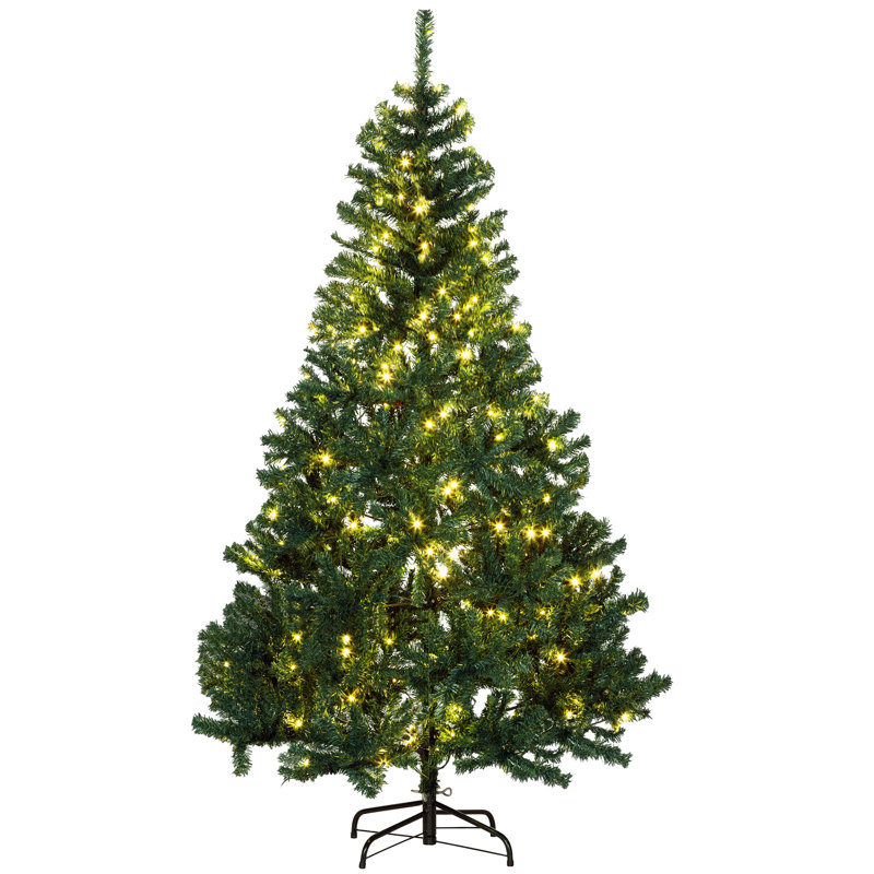Arbre de Noël HOMcom 6 pi: 250 DEL, 1000 pointes, vert