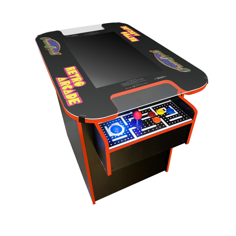 XL Cocktail Arcade Machine with 24" Monitor, 60 Retro Games and Trackballs - Fully Assembled, Orange