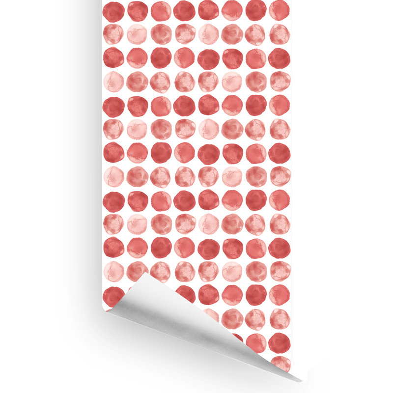 Duffy Peel & Stick Polka Dots Roll, Red