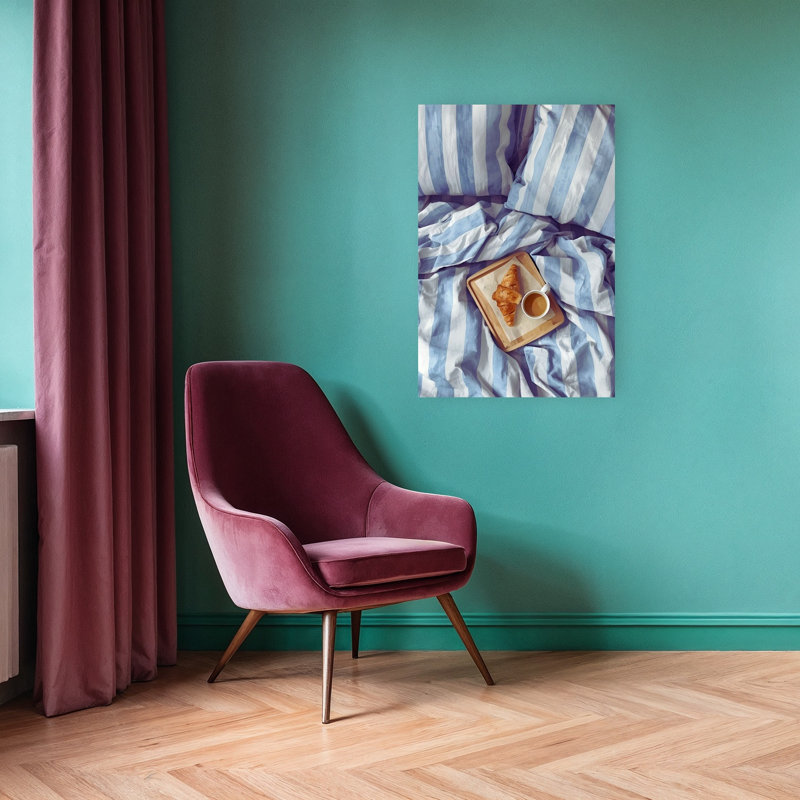 «Cozy Breakfast In Bed», reproduction d'art mural contemporain, H 36 po x l 24 po