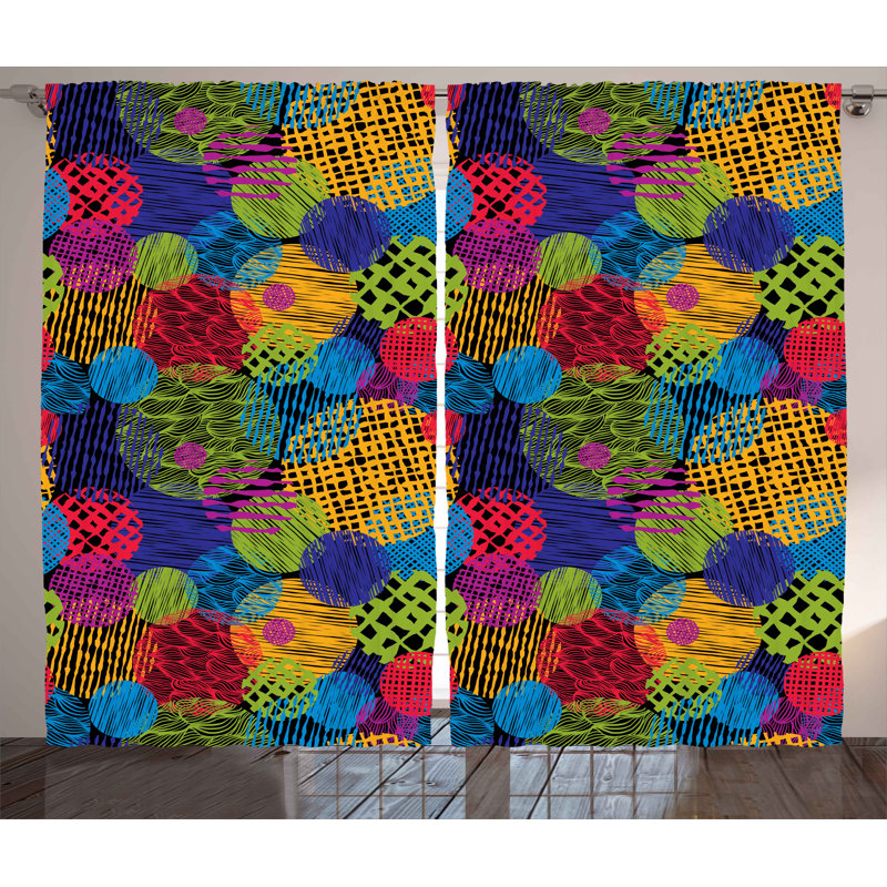 Karalyne Semi Sheer Curtain Pair, 54" W x 96" L