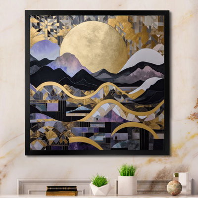 Golden Rising Moon I - reproduction d'art sur toile