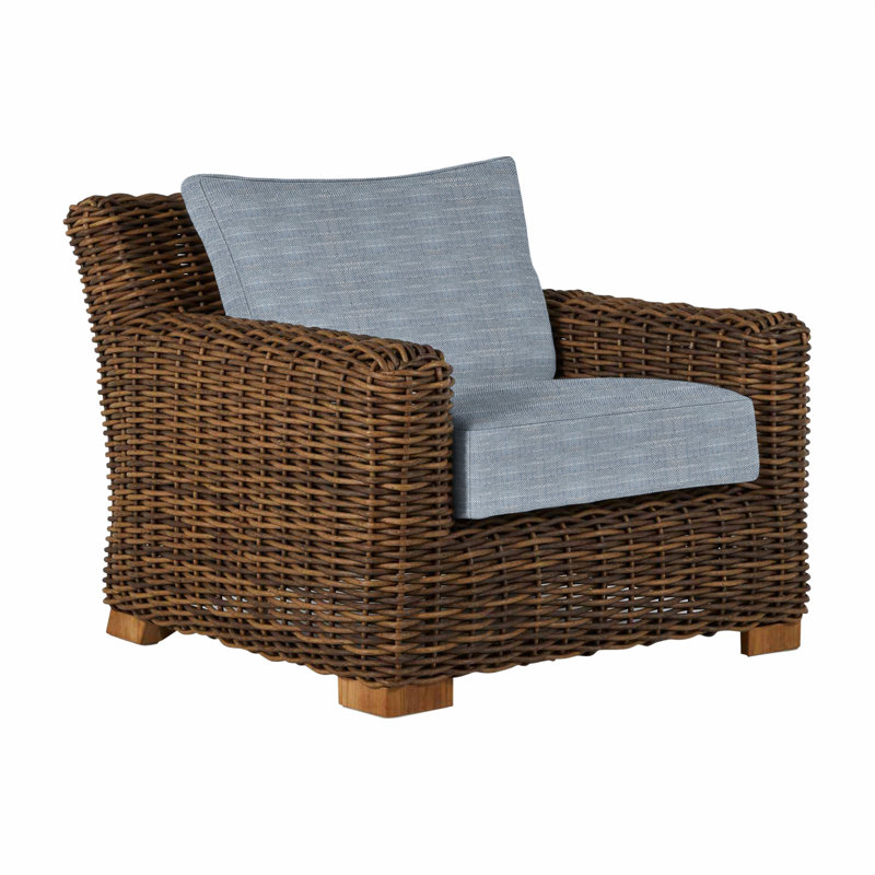 Montauk Patio Chair with Cushions, No Welt, Intermix Bark, Standard Plus