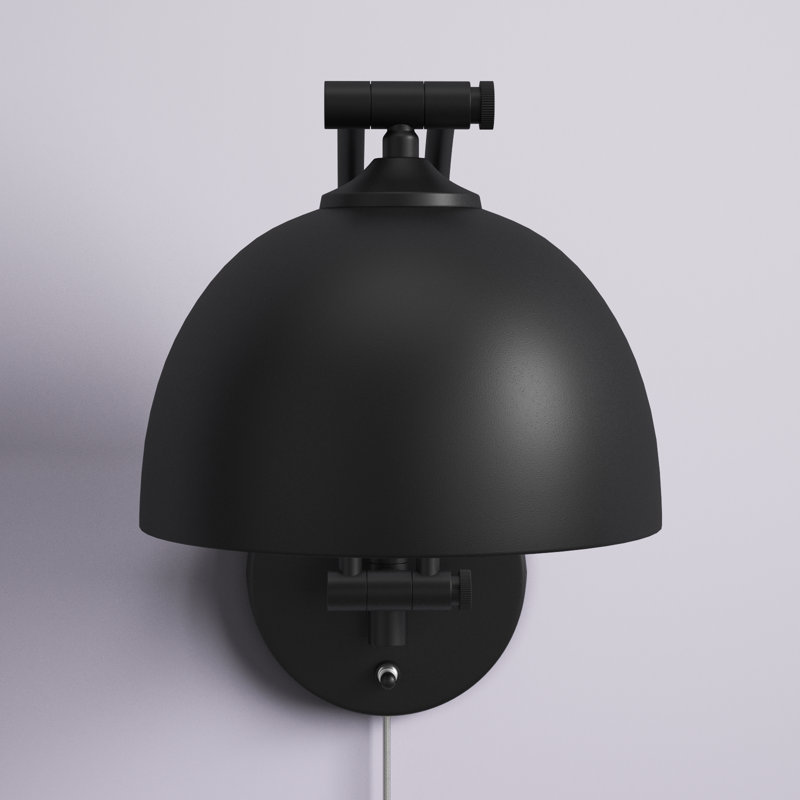 Felecia Steel Swing Arm Sconce, Matte Black, Matte Black